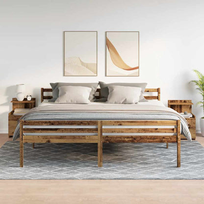 Comodini 2 pz con 2 cassetti in legno vecchio 40x36,5x62 cm