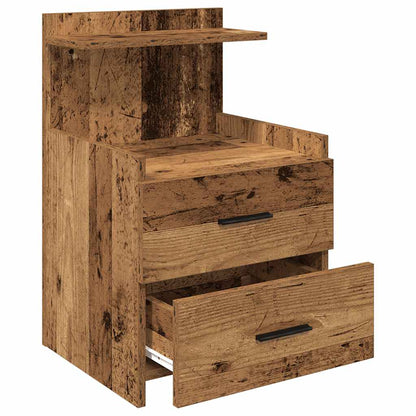 Comodini 2 pz con 2 cassetti in legno vecchio 40x36,5x62 cm