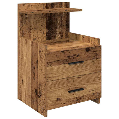 Comodini 2 pz con 2 cassetti in legno vecchio 40x36,5x62 cm