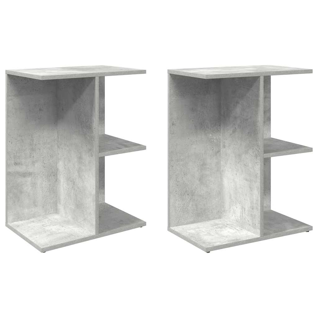 Comodini 2 pz Grigio Cemento 46,5x29x61 cm in Legno Multistrato - homemem39