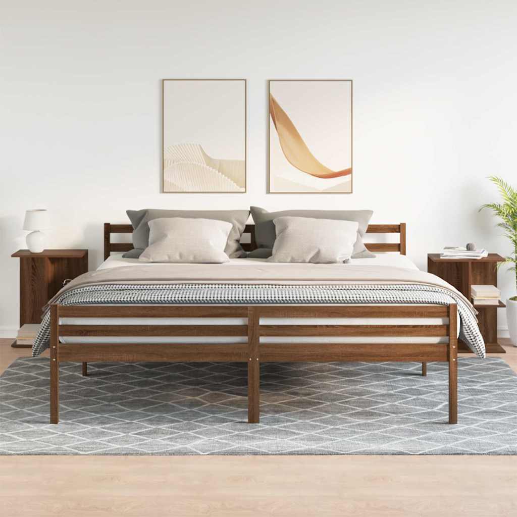 Comodini 2 pz Rovere Marrone 46,5x29x61 cm in Legno Multistrato - homemem39