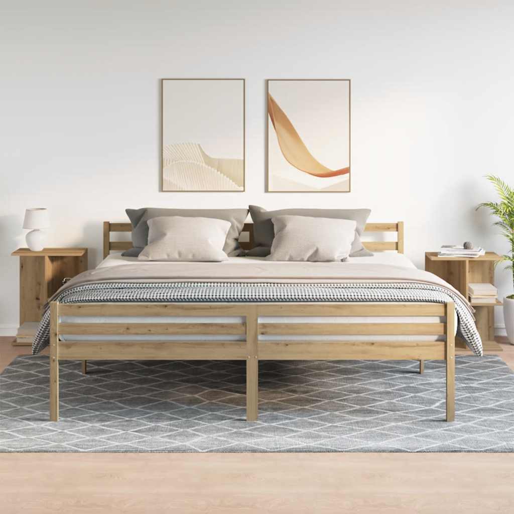 Comodini 2 pz Rovere Artigianale 46,5x29x61cm Legno Multistrato - homemem39