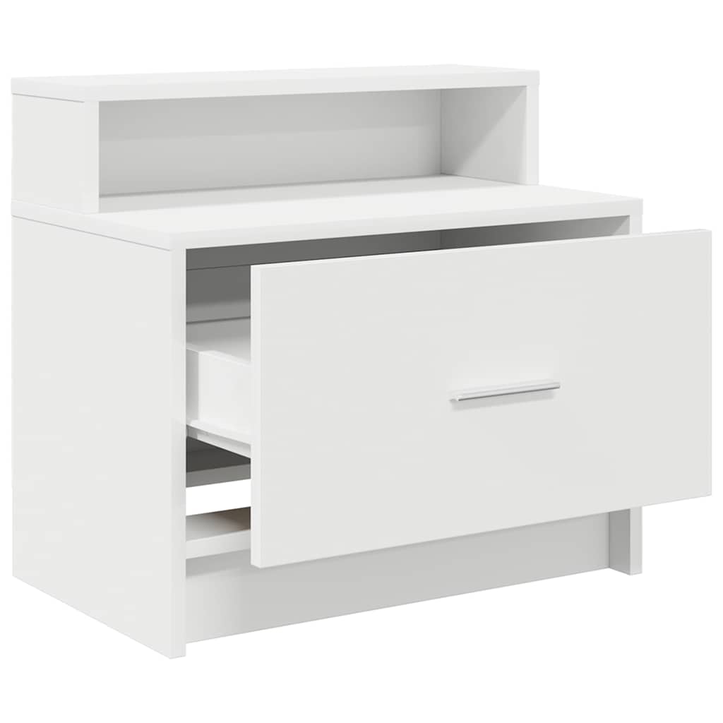 Comodini con Cassetto 2 pz Bianco 51x31x47 cm - homemem39