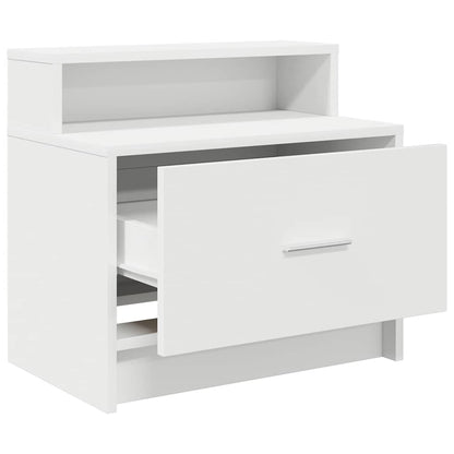Comodini con Cassetto 2 pz Bianco 51x31x47 cm - homemem39
