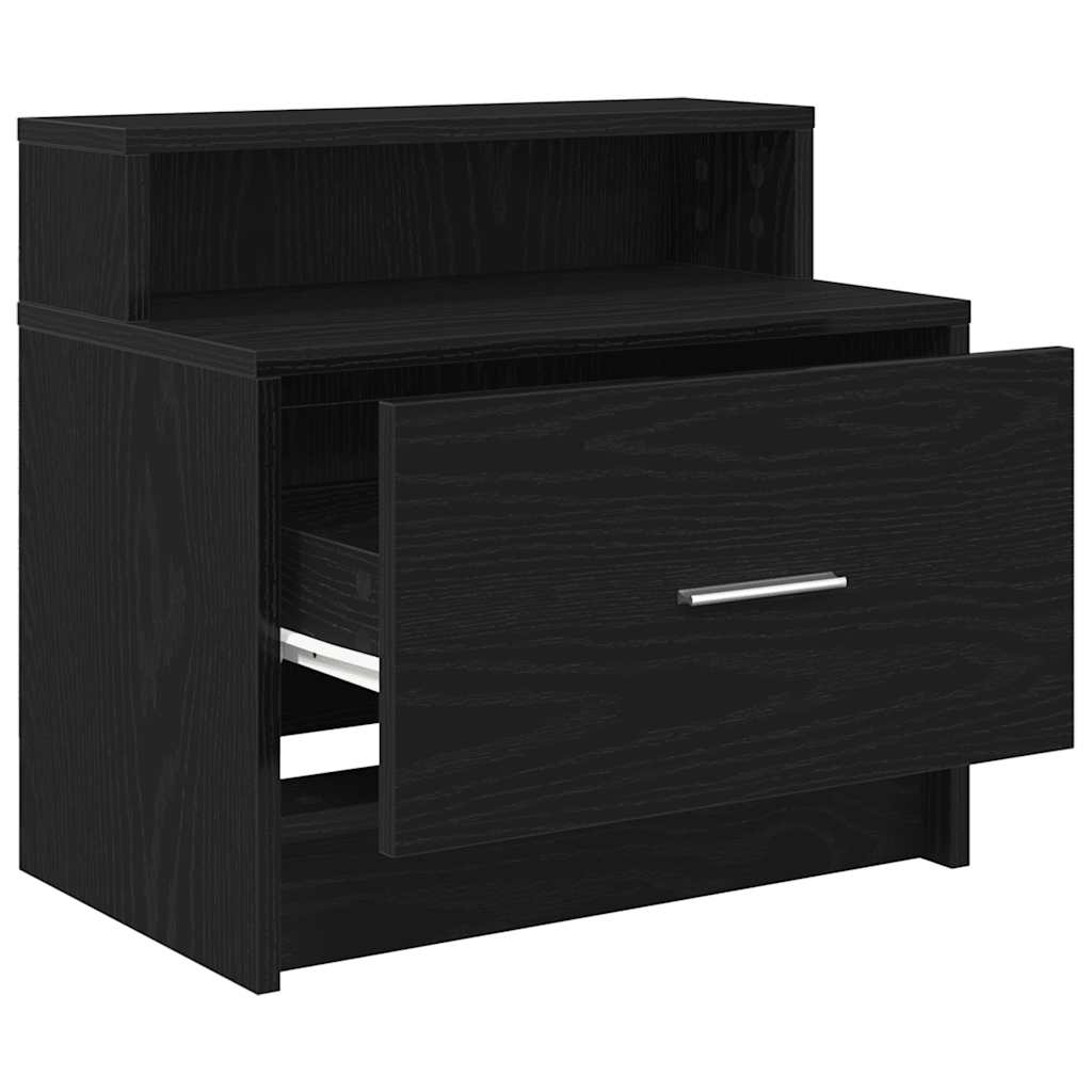 Comodini con Cassetto 2 pz Rovere Nero 51x31x47 cm - homemem39