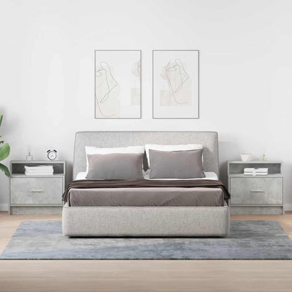 Comodini con Cassetto 2 pz Grigio Cemento 51x31x47 cm - homemem39