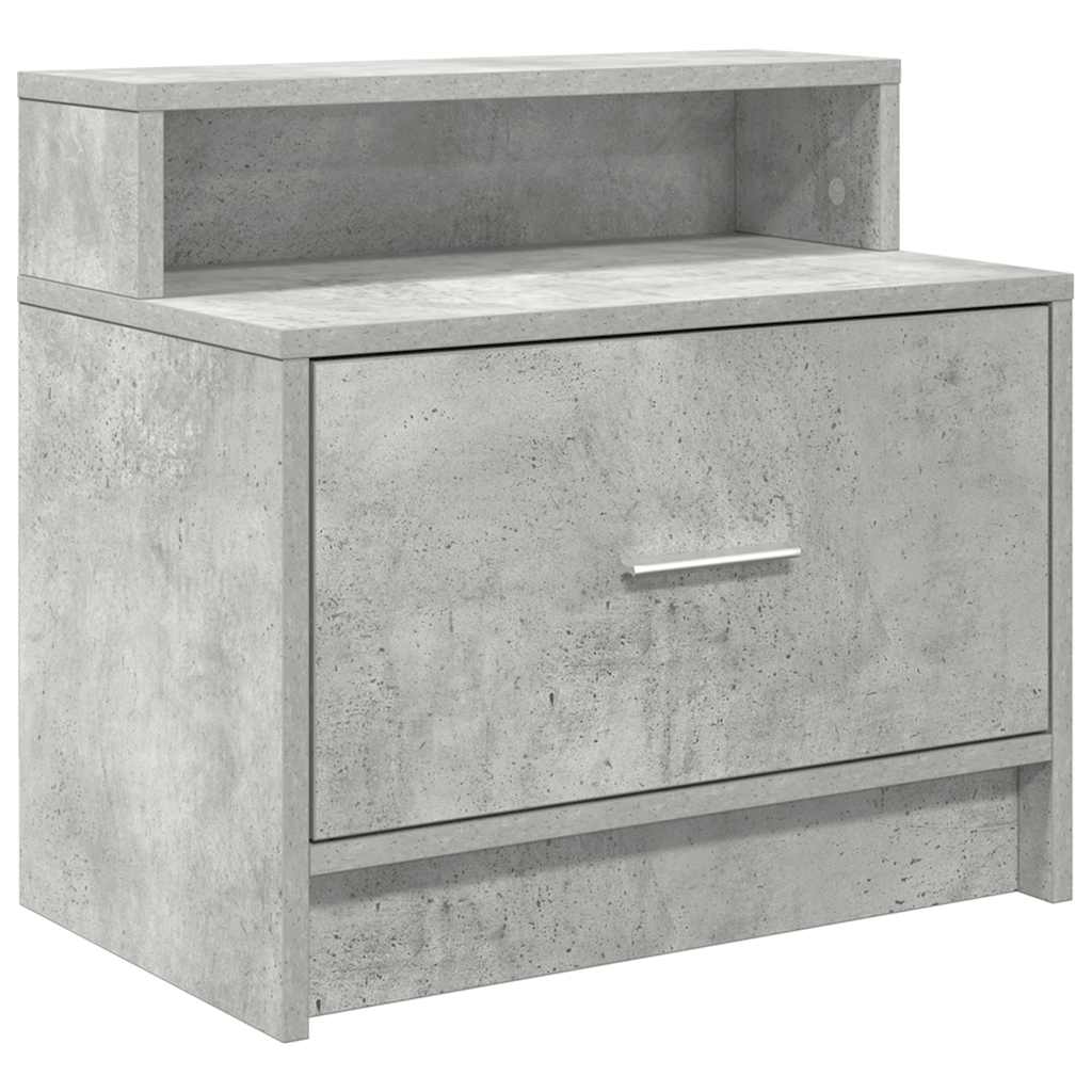 Comodini con Cassetto 2 pz Grigio Cemento 51x31x47 cm - homemem39