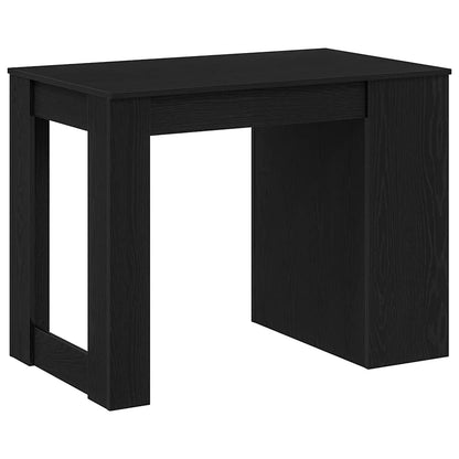 Scrivania con Cassetto e Ripiano Rovere nero Legno Multistrato | homemem39