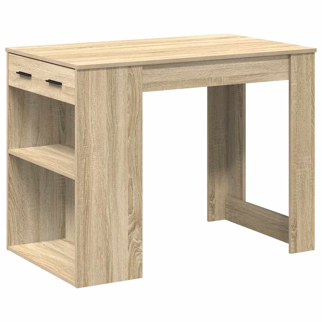 Scrivania con Cassetto Ripiano Rovere Sonoma Legno Multistrato | homemem39