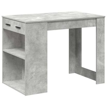 Scrivania con Cassetto Ripiano Grigio Cemento Legno Multistrato | homemem39