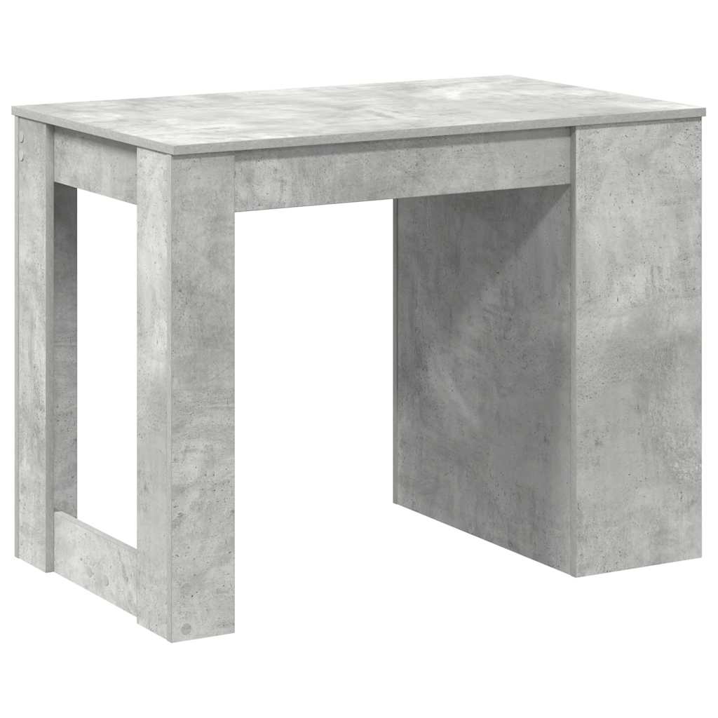 Scrivania con Cassetto Ripiano Grigio Cemento Legno Multistrato | homemem39