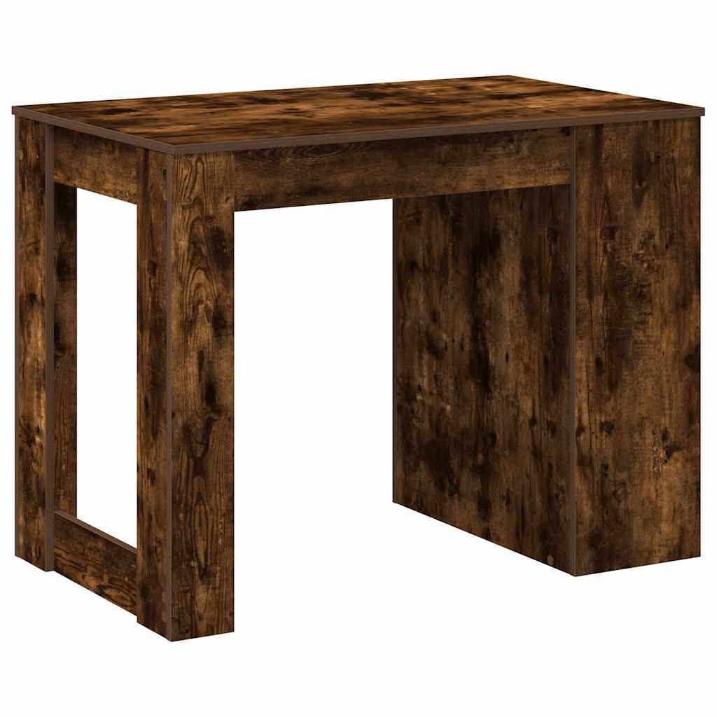 Scrivania con Cassetto e Ripiano Rovere Fumo Legno Multistrato | homemem39