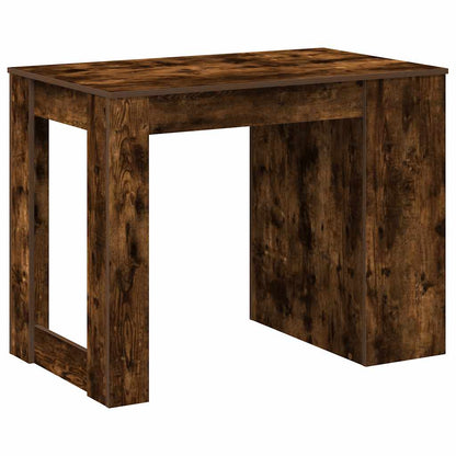 Scrivania con Cassetto e Ripiano Rovere Fumo Legno Multistrato | homemem39