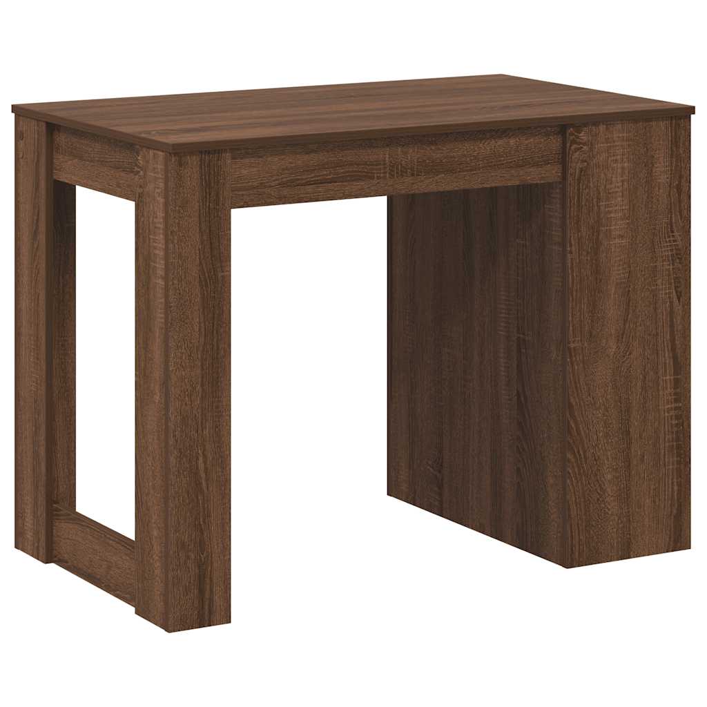 Scrivania con Cassetto Ripiano Rovere Marrone Legno Multistrato | homemem39