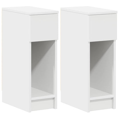 Comodini con Cassetto 2 pz Bianco 20x36x60 cm