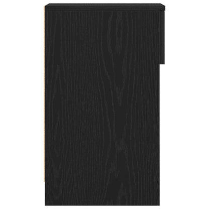 Comodino con Cassetto Rovere Nero 20x36x60 cm - homemem39