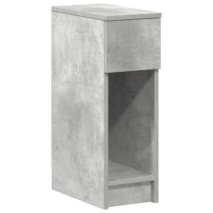 Comodino con Cassetto Grigio Cemento 20x36x60 cm
