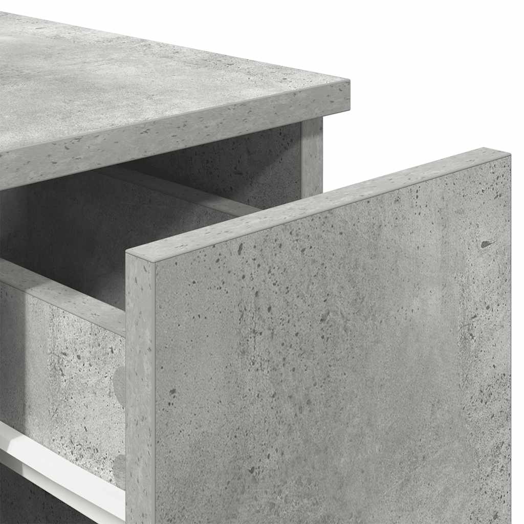 Comodino con Cassetto Grigio Cemento 20x36x60 cm