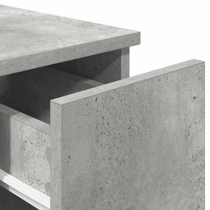 Comodino con Cassetto Grigio Cemento 20x36x60 cm