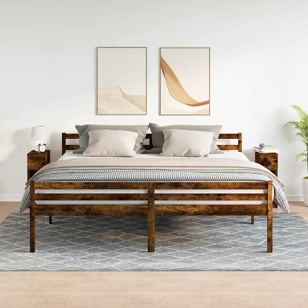 Comodini con Cassetto 2 pz Rovere Fumo 20x36x60 cm - homemem39