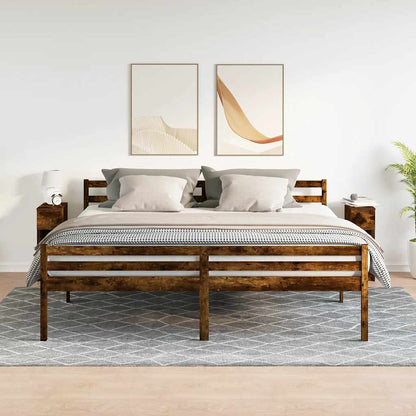 Comodini con Cassetto 2 pz Rovere Fumo 20x36x60 cm - homemem39