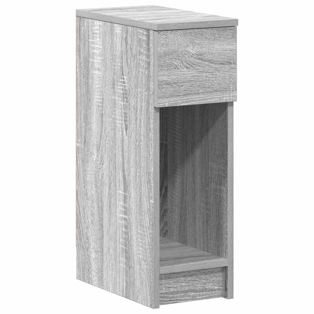 Comodino con Cassetto Grigio Sonoma 20x36x60 cm