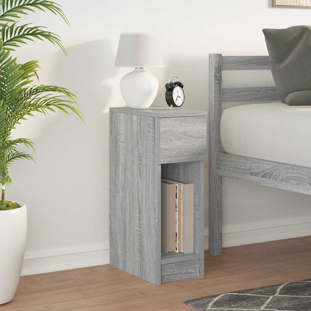 Comodino con Cassetto Grigio Sonoma 20x36x60 cm