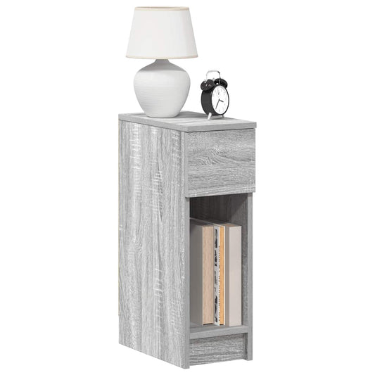 Comodino con Cassetto Grigio Sonoma 20x36x60 cm