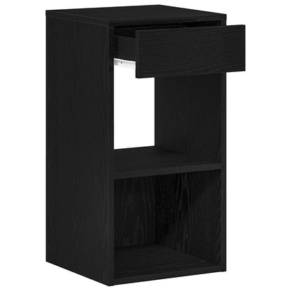Comodino con Cassetto Rovere Nero 35x34x66,5 cm - homemem39