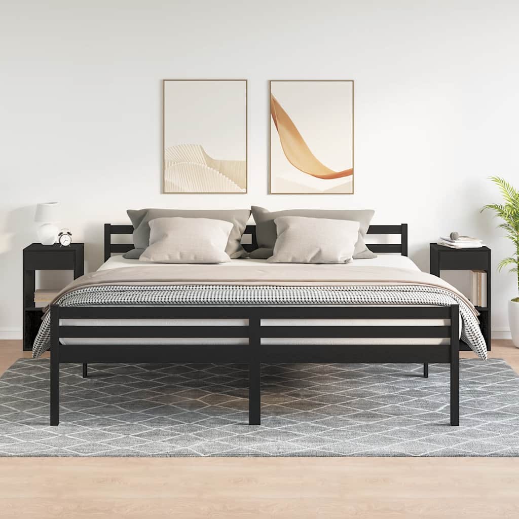 Comodini con Cassetto 2 pz Rovere Neri 35x34x66,5 cm - homemem39