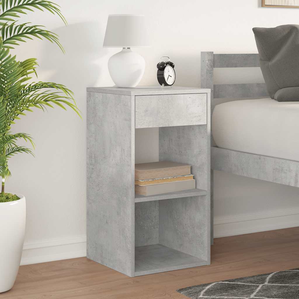 Comodino con Cassetto Grigio Cemento 35x34x66,5 cm - homemem39