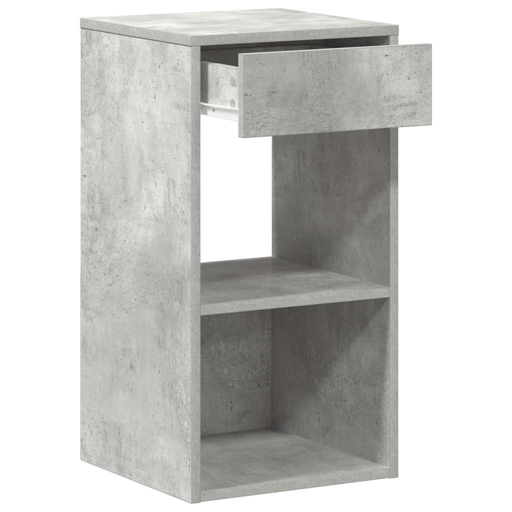 Comodino con Cassetto Grigio Cemento 35x34x66,5 cm - homemem39