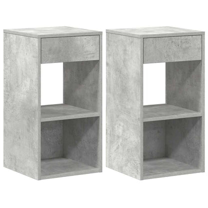 Comodini con Cassetto 2 pz Grigio Cemento 35x34x66,5 cm - homemem39