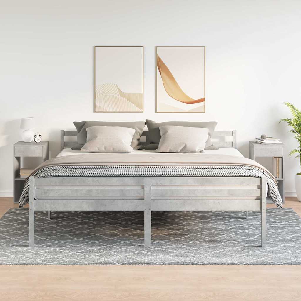 Comodini con Cassetto 2 pz Grigio Cemento 35x34x66,5 cm - homemem39