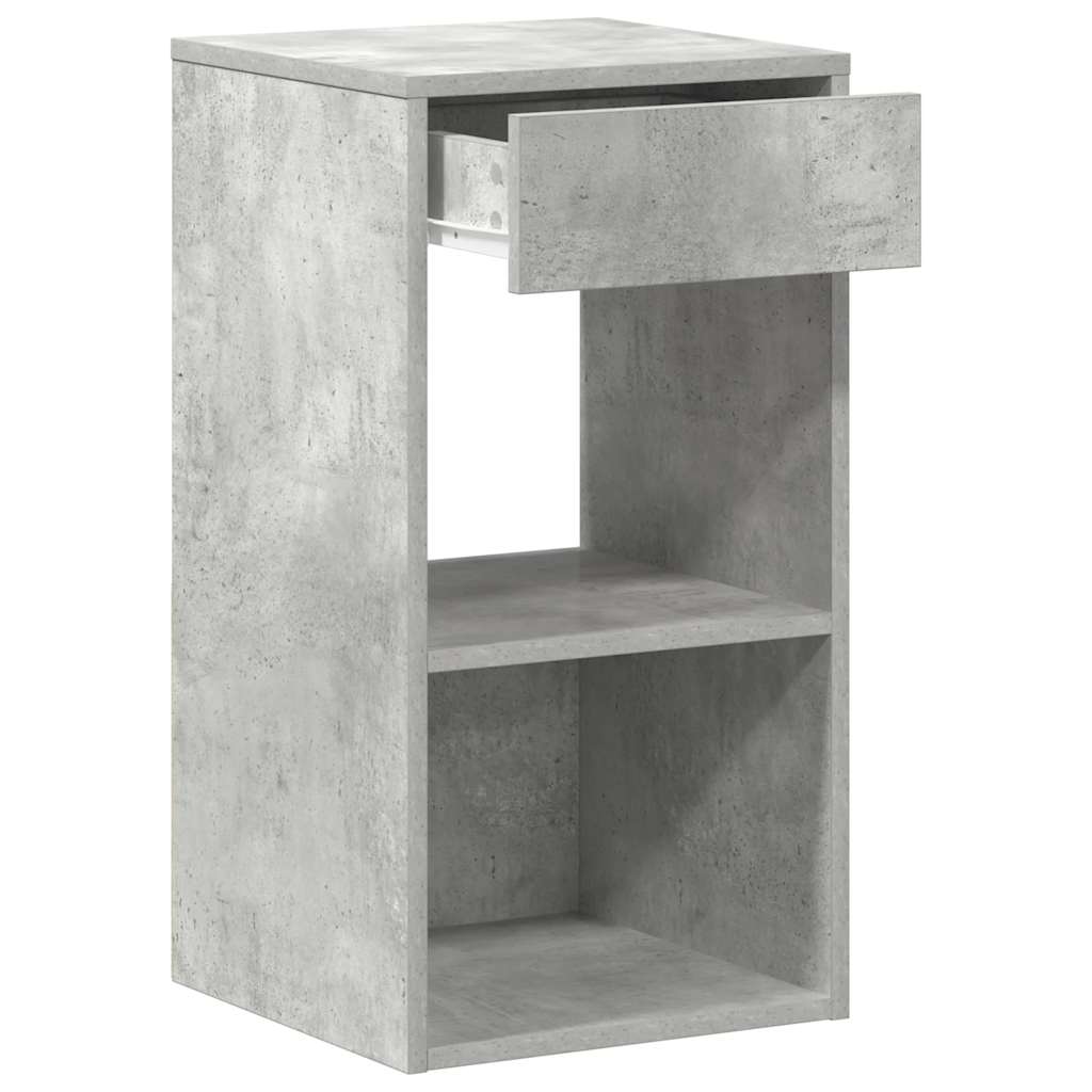 Comodini con Cassetto 2 pz Grigio Cemento 35x34x66,5 cm - homemem39