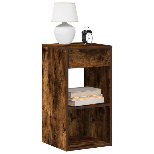 Comodini con Cassetto 2 pz Rovere Fumo 35x34x66,5 cm