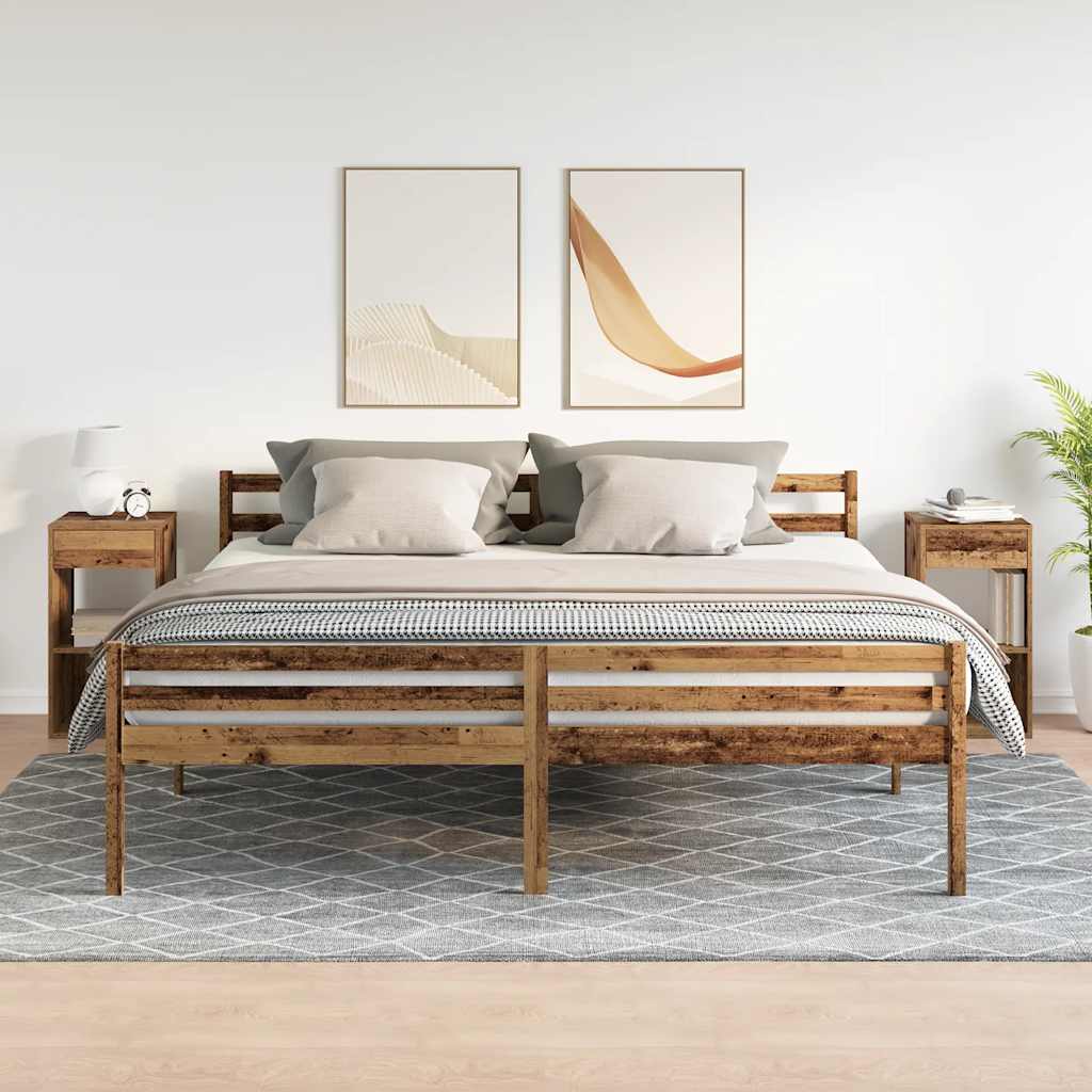 Comodini con Cassetto 2 pz Legno Antico 35x34x66,5 cm - homemem39