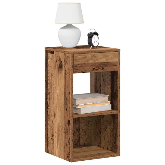 Comodini con Cassetto 2 pz Legno Antico 35x34x66,5 cm - homemem39