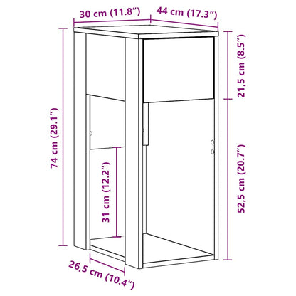 Supporto a Torre per Computer con Cassetto Nero 30x44x74 cm - homemem39