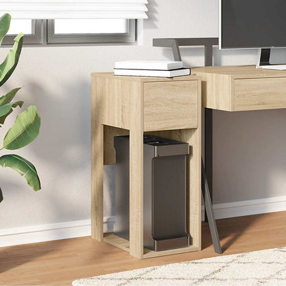 Supporto per Computer a Torre con Cassetto Rovere 30x44x74 cm - homemem39