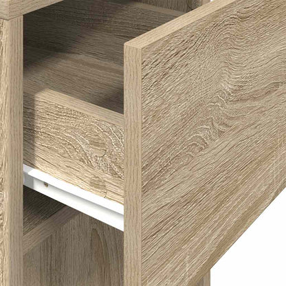 Supporto per Computer a Torre con Cassetto Rovere 30x44x74 cm - homemem39