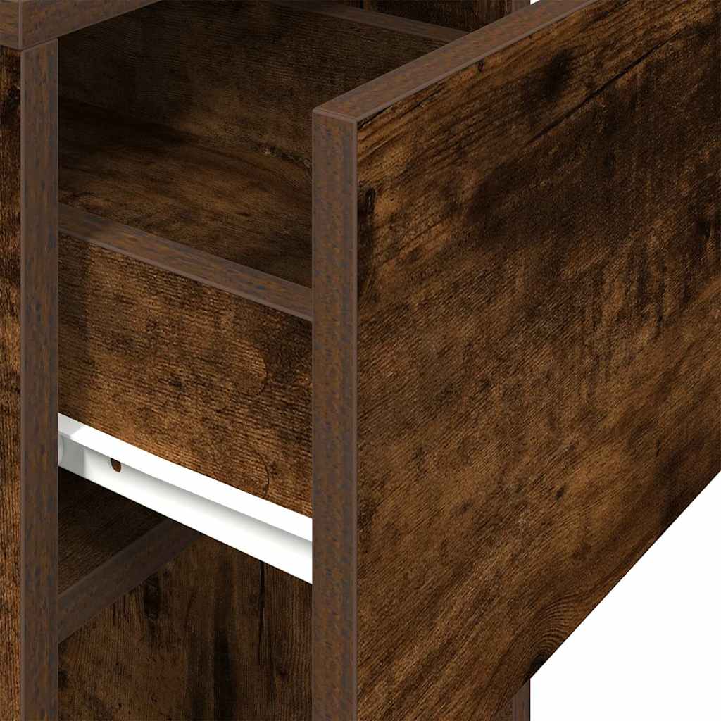 Supporto per Computer a Torre con Cassetto Rovere 30x44x74 cm - homemem39