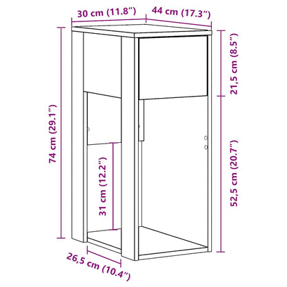 Supporto per Computer a Torre con Cassetto Rovere 30x44x74 cm - homemem39