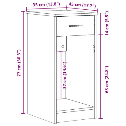 Supporto per Computer a Torre con Cassetto Rovere 35x45x77 cm - homemem39