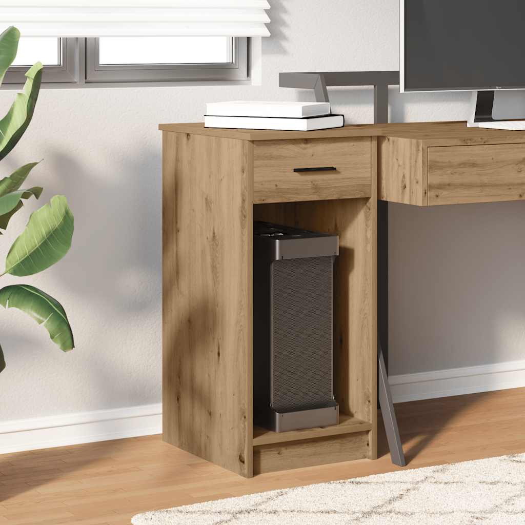 Supporto per Computer a Torre con Cassetto Rovere 35x45x77 cm - homemem39