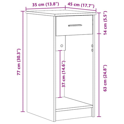 Supporto per Computer a Torre con Cassetto Rovere 35x45x77 cm - homemem39