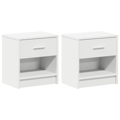 Comodini 2 pz con Cassetto Bianco 39x28x41 cm - homemem39