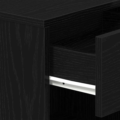 Comodino con Cassetto Nero 39x28x41 cm