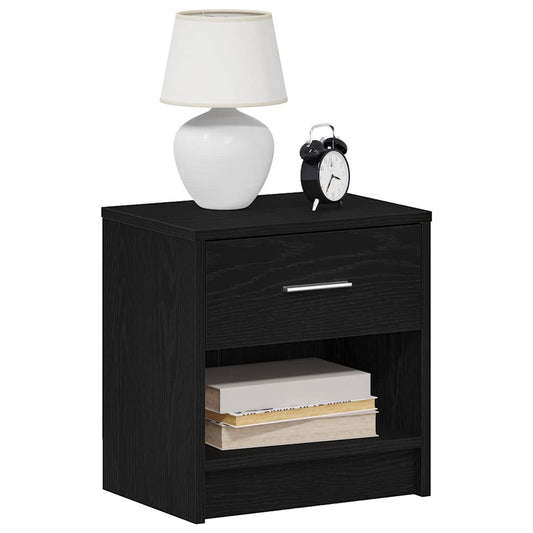 Comodino con Cassetto Nero 39x28x41 cm