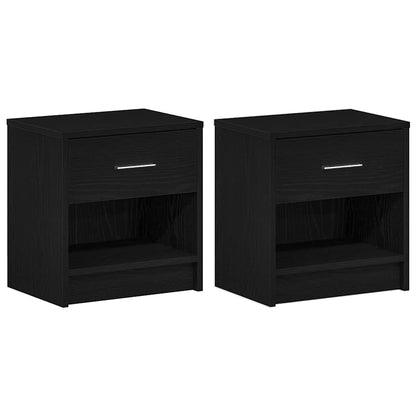 Comodini 2 pz con Cassetto Nero 39x28x41 cm - homemem39